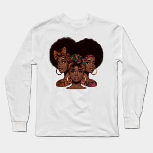 Afro Hair Sistas Long Sleeve T-Shirt